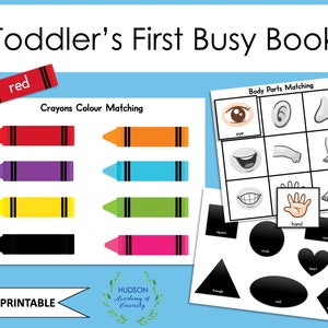Toddler Busy Book, Printable Busy Book, File Folder Game, Learning Binder, Busy Book, Activity Worksheets, Early Learning Instant Download
