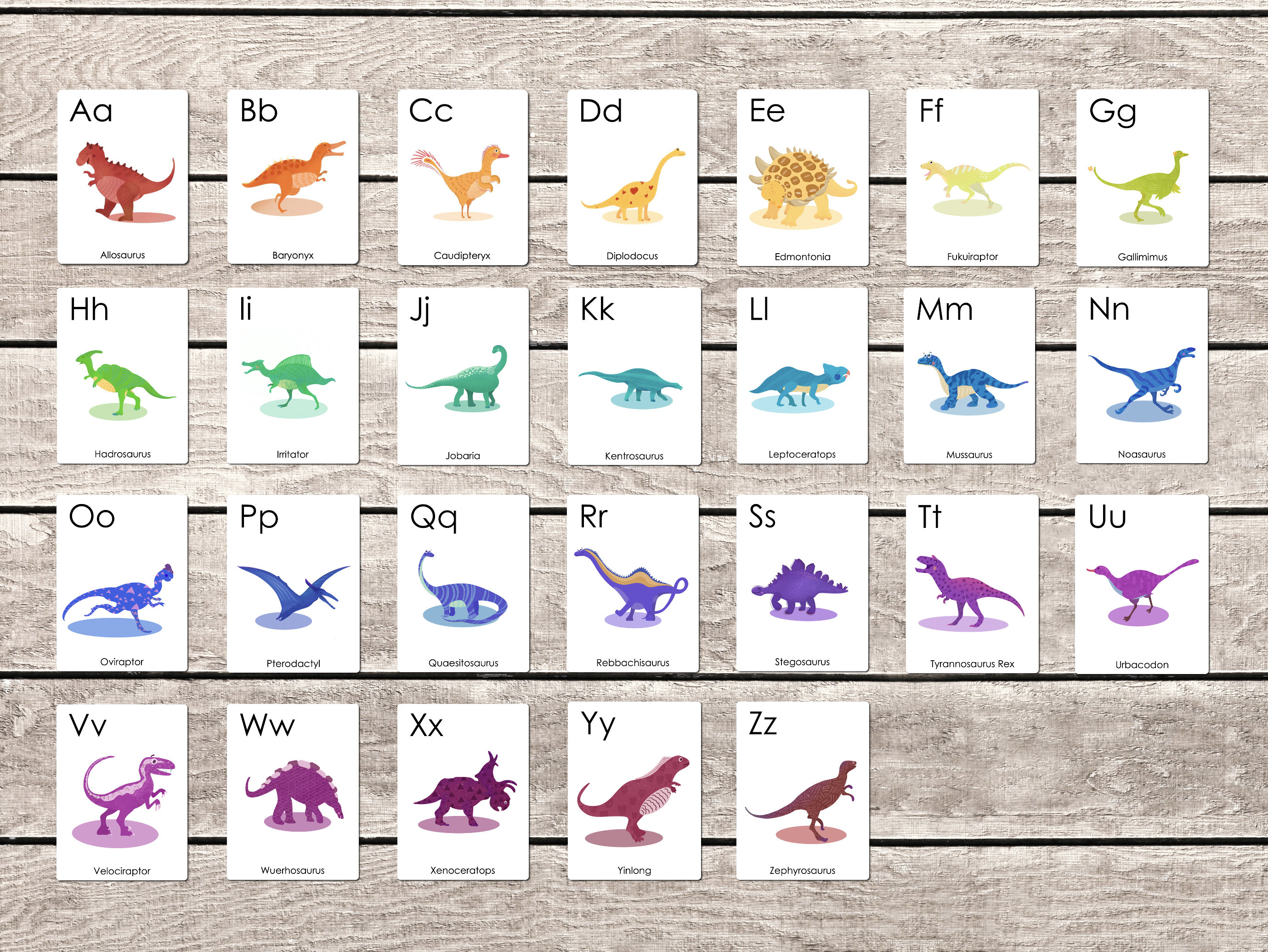 Dinosaur Alphabet Flashcards