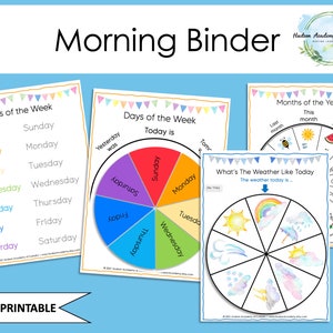 Morning Board Printable, Circle Time Printable, Morning Basket, Morning Binder, Preschool Binder, Busy Book Printable, Homeschool Learning