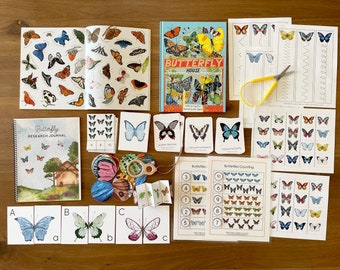 Butterfly Montessori Bundle: Flashcards, Pattern Matching (PDF)