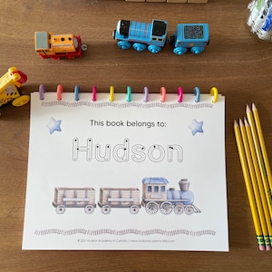 Thomas Trains Alphabet Book: Personalized Letter Tracing Worksheet ...