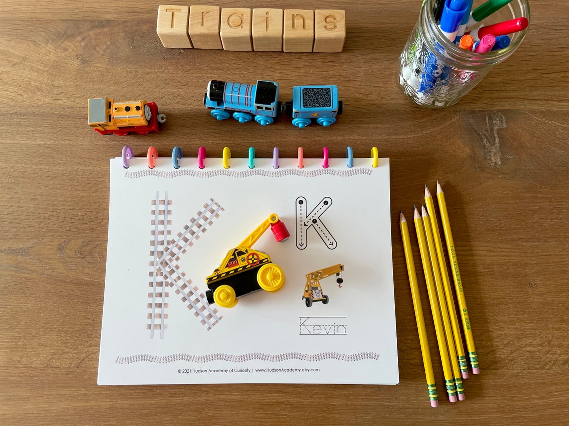 Thomas Trains Alphabet Book: Personalized Letter Tracing Worksheet ...
