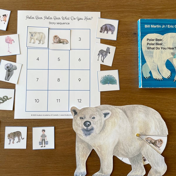 Polar Bear What Do You Hear, Toddler Busy Book Page, Brown Bear Brown Bear What Do You See, Eric Carle, Bookish Play, Educational Game PDF