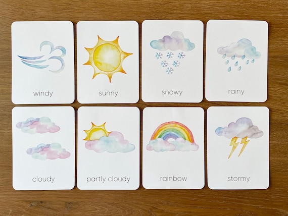 The Weather Cards Printable MONTESSORI MATERIALS PRINTABLE - Etsy