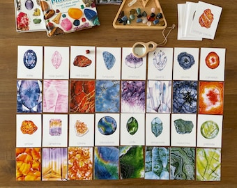 Gemstones Montessori Flashcards: Minerals & Crystals Learning (Digital Download)
