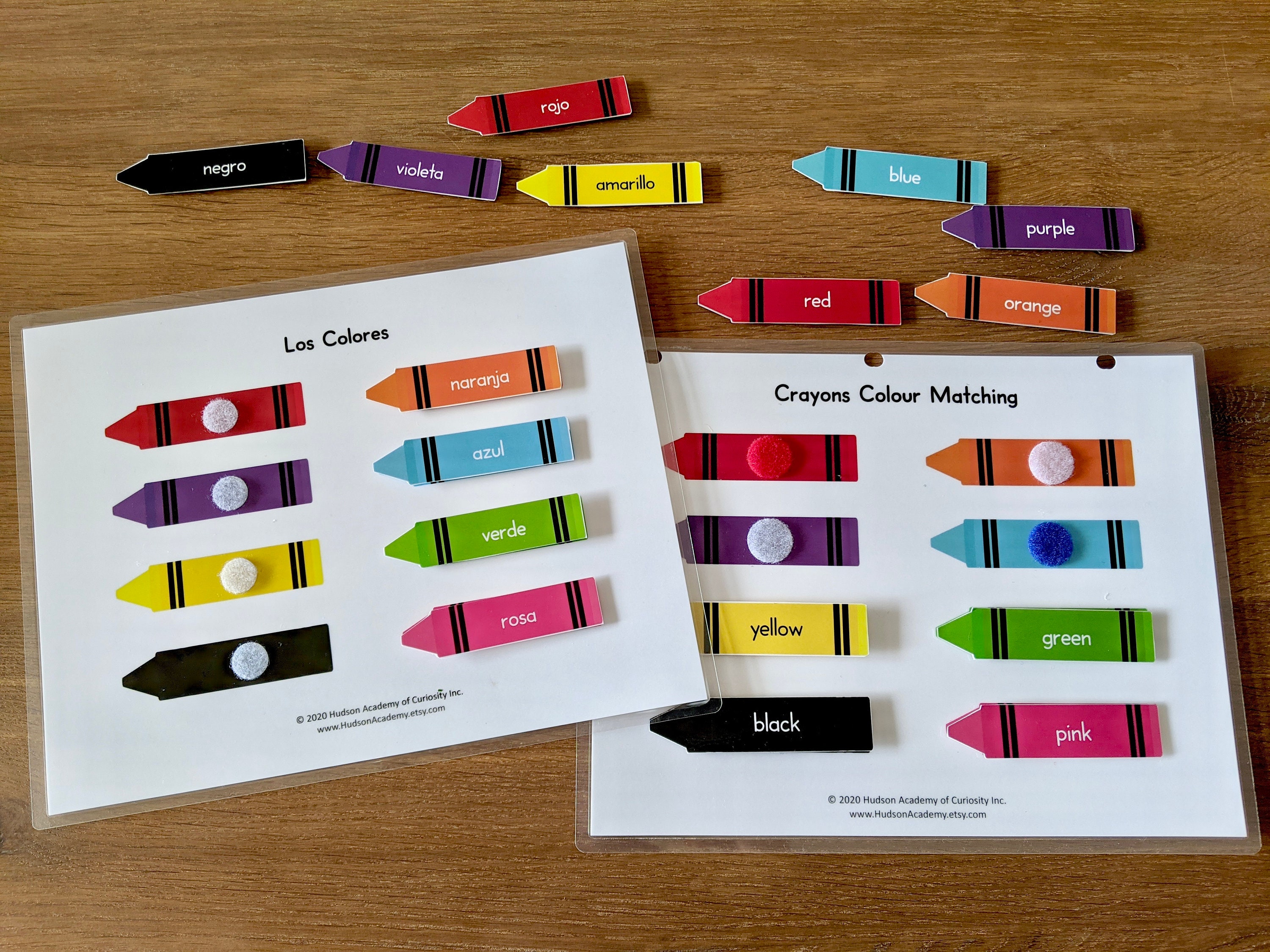 crayons color matching busy book page busy binder spanish etsy new zealand