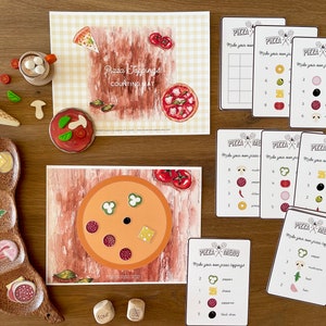 Pizza Counting Worksheet, Toddler Busy Book Pizza, Printable Toddler Busy Book, Numbers and Counting, File Folder Games, Homeschool Learning