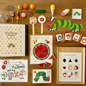Toddler Busy Book, The Very Hungry Caterpillar, Alphabet Learning, Numbers Counting, Matching Activities, Educational Game, Instant Download