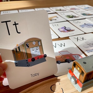 Thomas Trains Alphabet, Thomas Trains A-Z Alphabet Cards, Thomas and Friends A-Z, Gift for Kids, Preschool Learning, Pre-K and K Homeschool