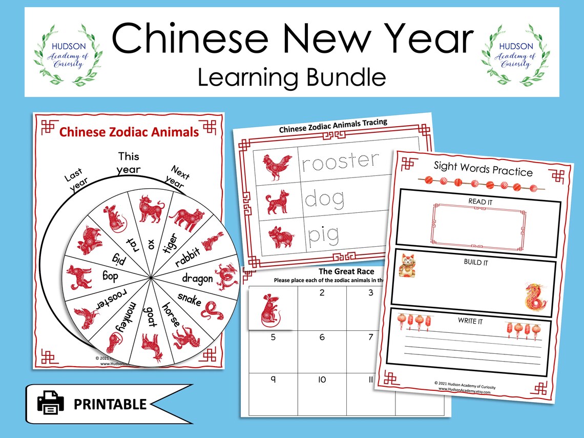 Chinese New Year Activity Bundle Lunar New Year Printable | Etsy