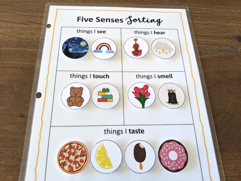 five senses worksheets toddler busy book printable toddler etsy