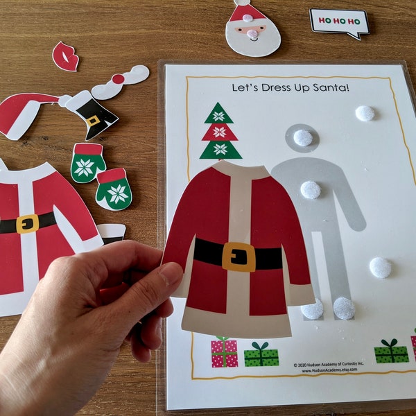 Santa Paper Doll, Christmas Busy Book, Winter Indoor Activity, Toddler Busy Binder, Preschool Printable, Gift for Kids, Homeschool Learning