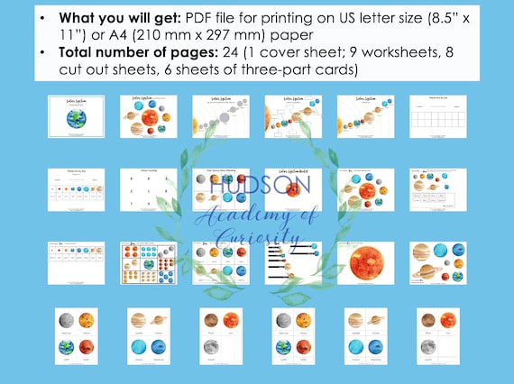 solar system printable busy book science worksheets busy etsy