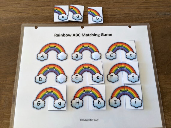 Rainbow Alphabet Matching PRINTABLE BUSY BOOK Worksheet Quiet