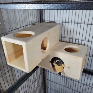 Chinchilla Step Tunnel ledge hide Kiln Dried Pine