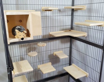 Chinchilla Corner hide ledge shelf 13 item bundle hide kiln dried pine wood