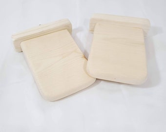 Chinchilla ledge shelf 4-inch with poop guard kiln-dried pine (2-pack)