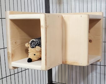 Chinchilla Corner Ledge Shelf Hide Kiln Dried Pine Wood