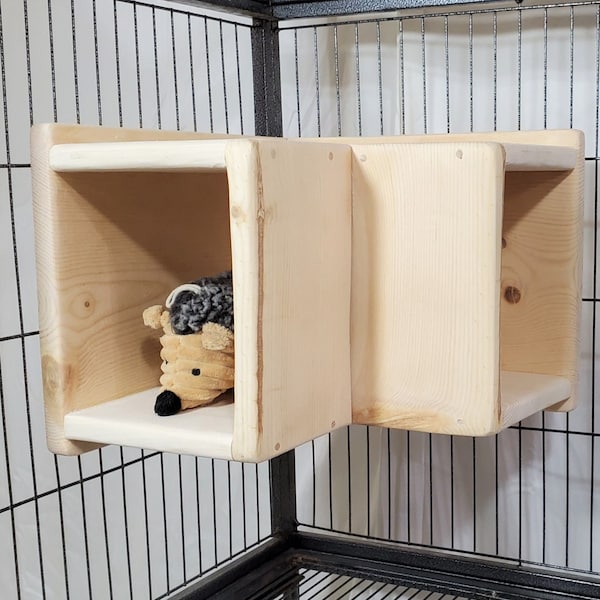 Chinchilla Corner Ledge Shelf Hide Kiln Dried Pine Wood