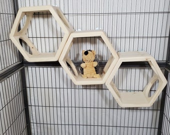 Chinchilla Small Hexagon bundle ledge shelf kiln dried pine wood