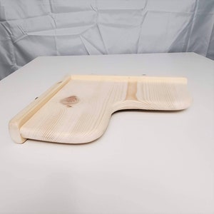 Chinchilla S-corner ledge shelf 11-inch with poop guards kiln-dried pine