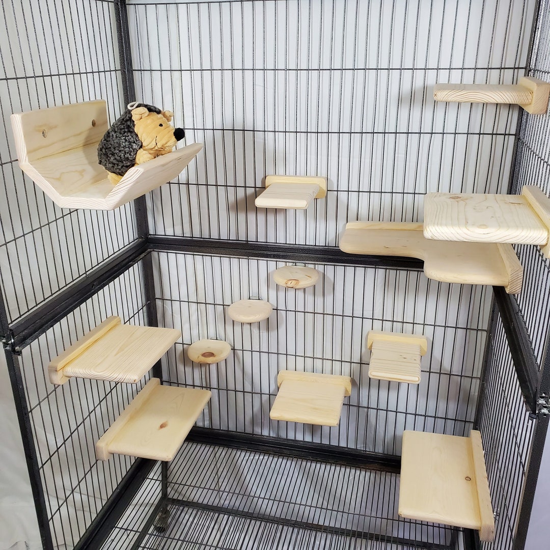 Chinchilla Cuddle Ledge Shelf 13 Item Bundle Hide Kiln Dried Pine