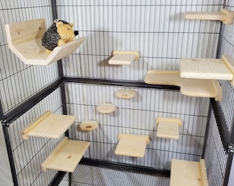 Chinchilla Cuddle ledge shelf 13 item bundle hide kiln dried pine wood