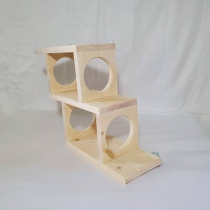 Chinchilla stairs, shelf, ledges, hide kiln dried pine wood for ferrets