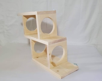Chinchilla stairs, shelf, ledges, hide kiln dried pine wood for ferrets