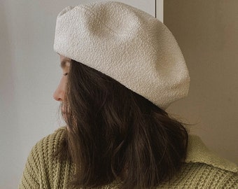 Handmade Women French Beret, French Style Hats, Women Berets, White Berets