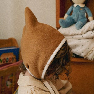 Unisex Pixie Bonnet Fleece baby Bonnet Brown Neutral Bonnet Baby Pixie Bonnet Winter Bonnet Baby Shower Gift