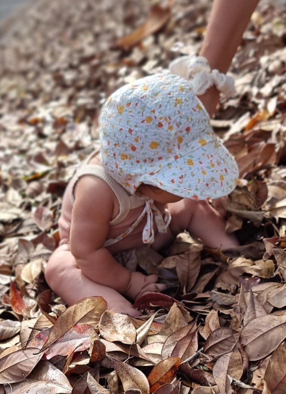 Summer Baby Sun Bonnet Brimmed Beach Hat Holiday Sun Hat for Baby