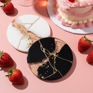 Resin art untersetzer Kintsugi coaster tasse