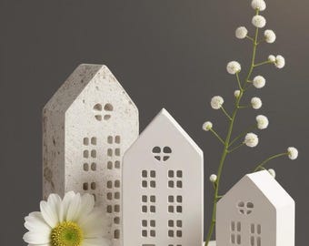 silicone mold House Raysin Light House Candle Holder Silicone Mold, House Candle Veseel Mold, House Night Light, Concrete Mold Plaster Mold Plaster Mold Beauty Mold