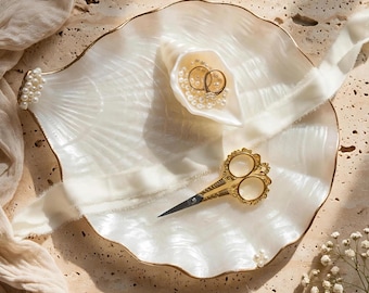 Engagement tray shell personalized Kiz isteme yüzük tepsi ring tray nisan söz tepsisi kurdele Kiz Evi tray Damat kahvesi