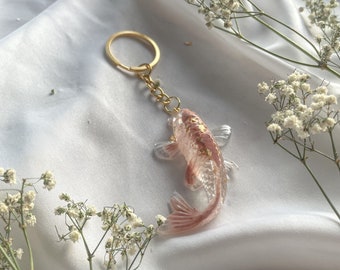 Koi Schlüsselanhänger Resin /Geschenke für Frauen / Geschenke für Männer Angler glücksbringer Muttertag