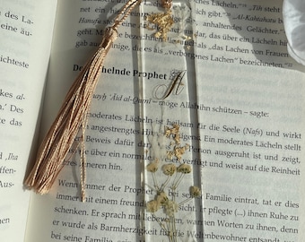 Bookmark personalized white roses- resin art