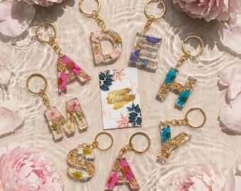 Schlüsselanhänger Resin art Abschiedsgeschenk Kindergarten Buchstaben Schlüssel Anhänger personalisiert / Geschenke für Frauen /