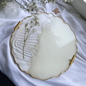 Söz tepsisi Nisan engagement tray set gypsophila wedding ring pillow yüzük tepsisi Damat Kahvesi tray resin kiz isteme