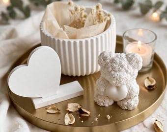 Gift set bear thank you gift bear gifts mini bear with heart stand personalized small gift