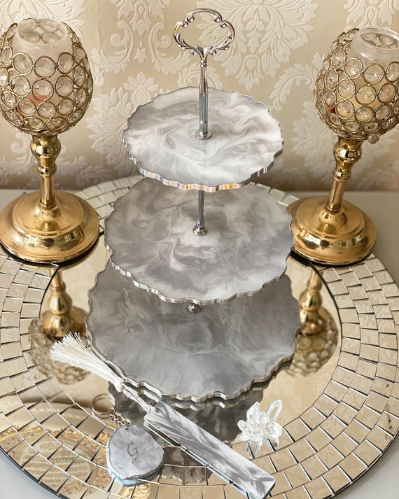 Resin Etagere Vintage Marmor Optik Cake Stand Etsy UK