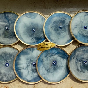 Resin coasters nazar boncuk eye cup coasters