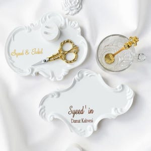 Engagement tray Söz Nisan Tepsisi Damat Kahve Ring tray Kiz Isteme tray Engagement mocha tray Ring band personalized Ring pillow