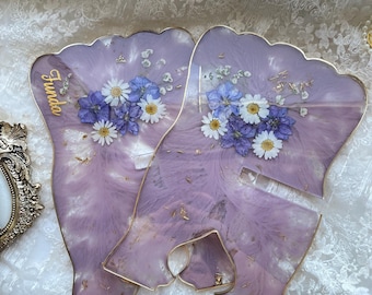 Personalisierter Quran Ständer Epoxidharz mit Trockenblumen | Eid Geschenk 2026 Mama Oma | Islamische Deko | Ramadan Geschenk Rahle Buchhalt