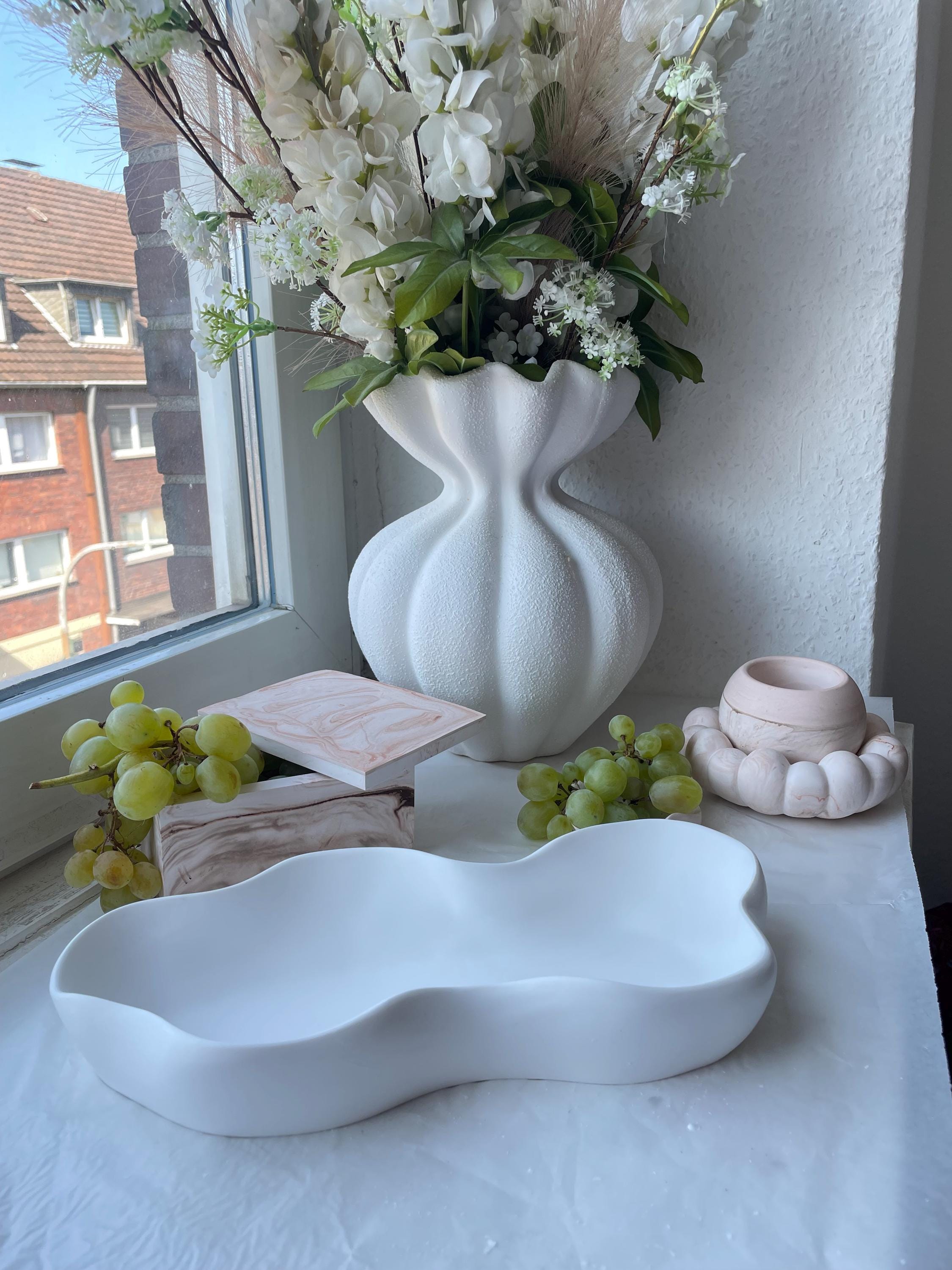 BAOHEN Natural Jade Jewelry Tray - Small Key Bowl, Ring Holder, Decorative Stone Bowl For Nightstand Or Entryway