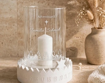 Advent calendar with tealight holder, reusable Christmas calendar with candle, modern Christmas wreath, Advent decoration, gift