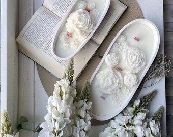 Handmade flower candle – aesthetic oil decoration with meaning – gift idea for women
