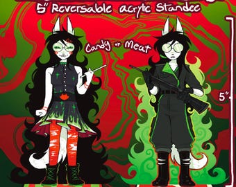 Homestuck Beyond Canon 5” Meat/Candy Reversable Standees// Jade!