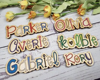 Personalized Name Magnets, Painted in your Choice of Colors, Kids Name Refrigerator Magnets, Teacher Gifts