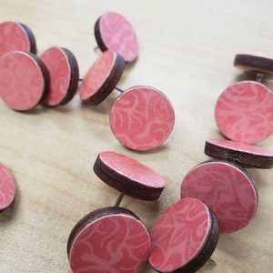 Handmade Decorative Thumbtacks: Watermelon Fizz Push Pins, Set of 16